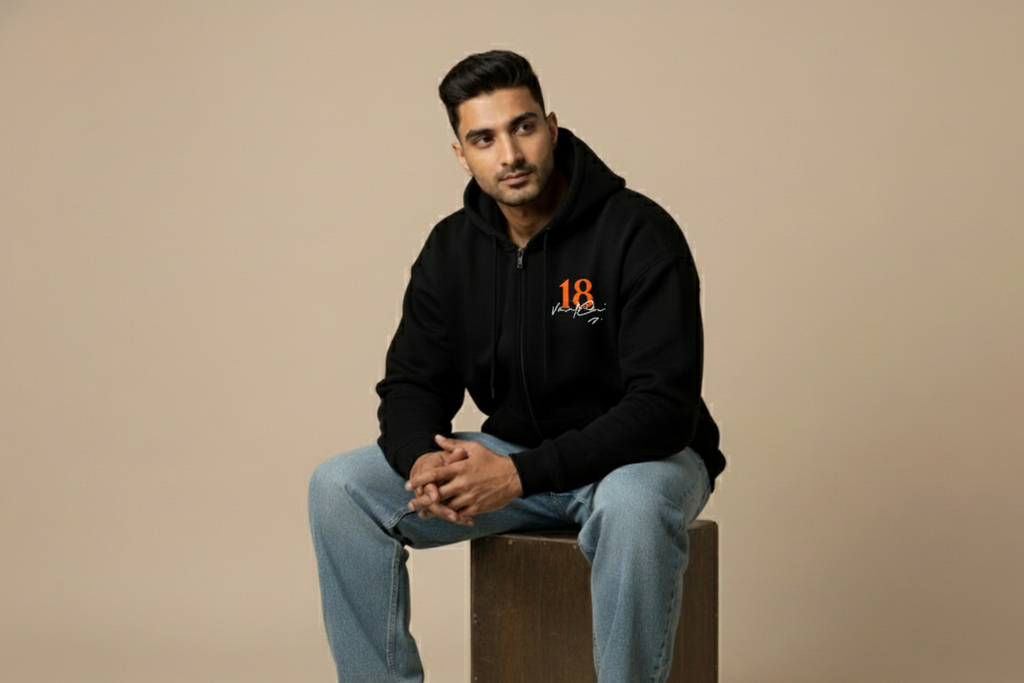 Virat 18 Signature Zip Hoodie — Premium Heavyweight Streetwear